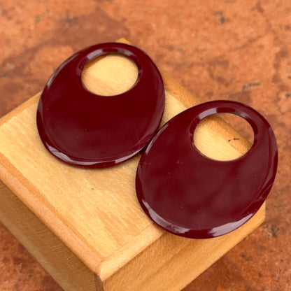 Vintage Red Gemstone Oval Earring Charms