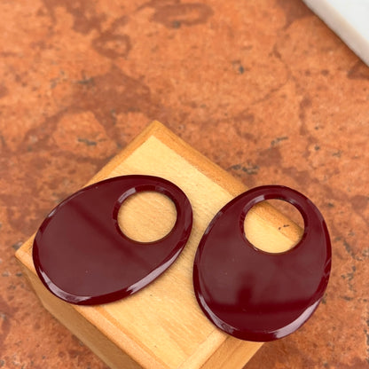 Vintage Red Gemstone Oval Earring Charms