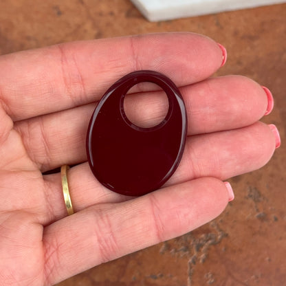 Vintage Red Gemstone Oval Earring Charms