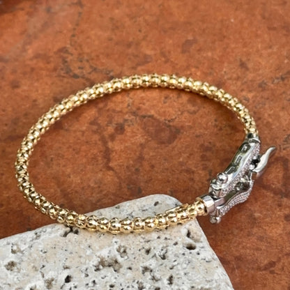 Gold-Plated Popcorn Mesh Diamond Horse Bit Bracelet