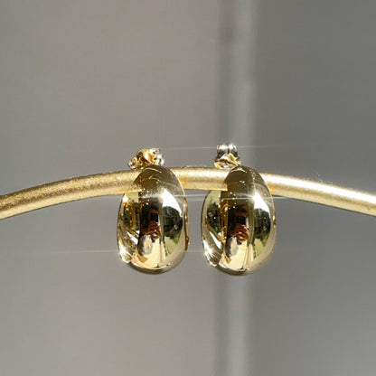 14KT Yellow Gold Tapered Round C-Hoop Post Earrings