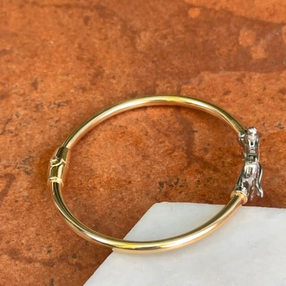 Gold-Plated Diamond Horse Bit Bangle Bracelet