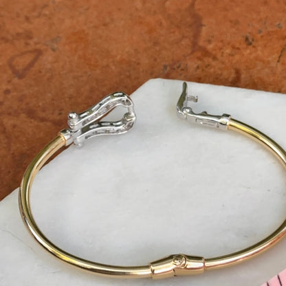 Gold-Plated Diamond Horse Bit Bangle Bracelet
