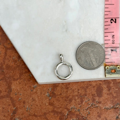 Sterling Silver Push-In Pendant Holder Clasp Enhancer 15mm Circle
