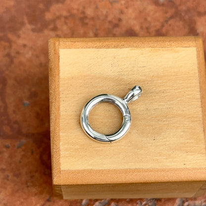 Sterling Silver Push-In Pendant Holder Clasp Enhancer 15mm Circle