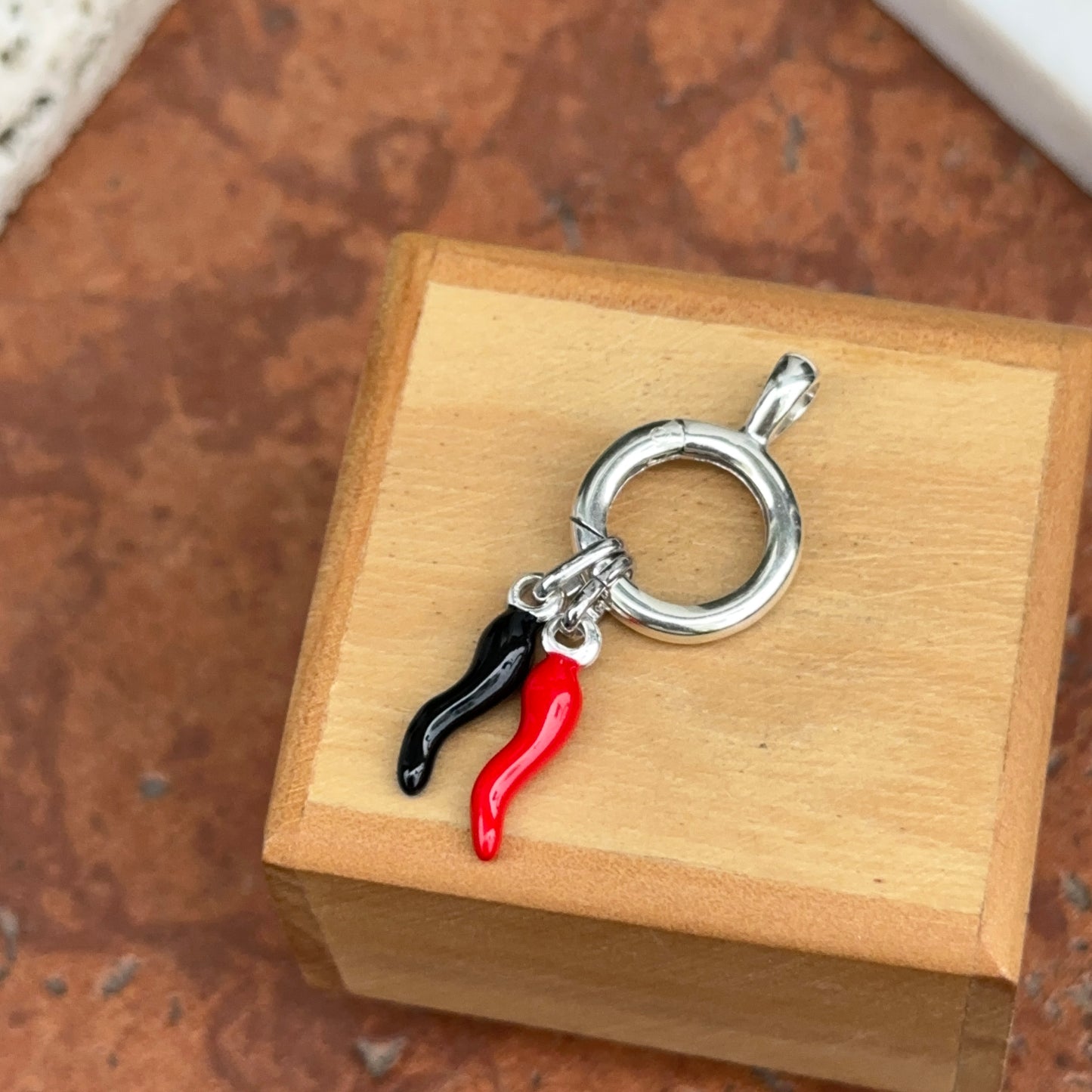 Sterling Silver Push-In Pendant Holder Clasp Enhancer 15mm Circle