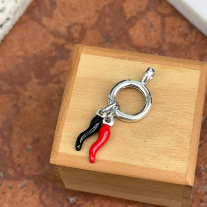 Sterling Silver Push-In Pendant Holder Clasp Enhancer 15mm Circle