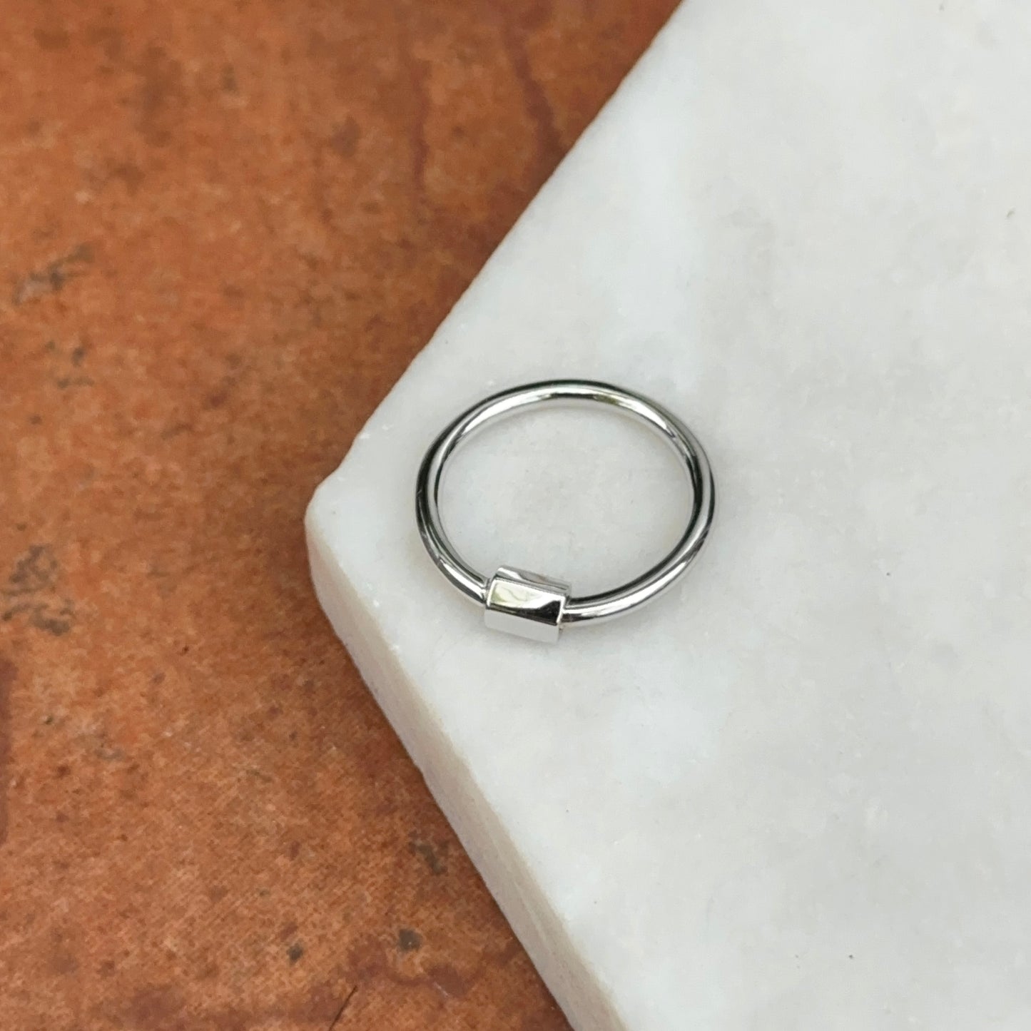 Sterling Silver Round Screw In Carabiner Clasp Enhancer