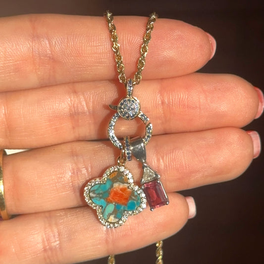 14KT Yellow Gold Blue Sapphire Pendant with Hinged Opening