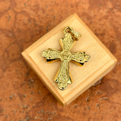 Estate 14KT Yellow Gold Raised Byzantine Cross Pendant