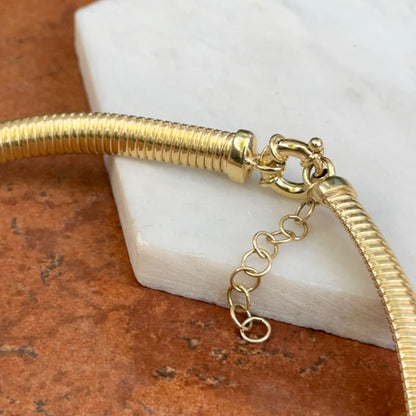 Estate Gold-Plated Ribbed Omega Collar Necklace