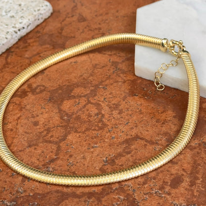 Estate Gold-Plated Ribbed Omega Collar Necklace