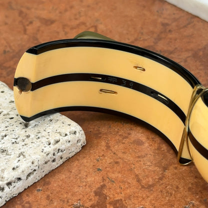 Designer Susan Sadler 18KT Yellow Gold Leopard Jasper + Bakelite Bangle Bracelet