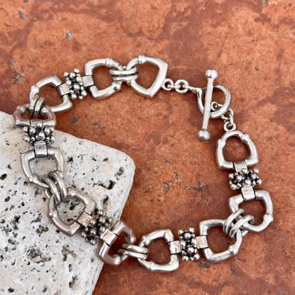 Estate Sterling Silver Michael Dawkins Horse Bit Stirrup Link Bracelet 026