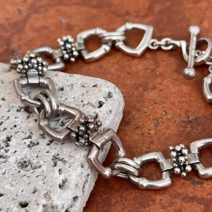 Estate Sterling Silver Michael Dawkins Horse Bit Stirrup Link Bracelet 026