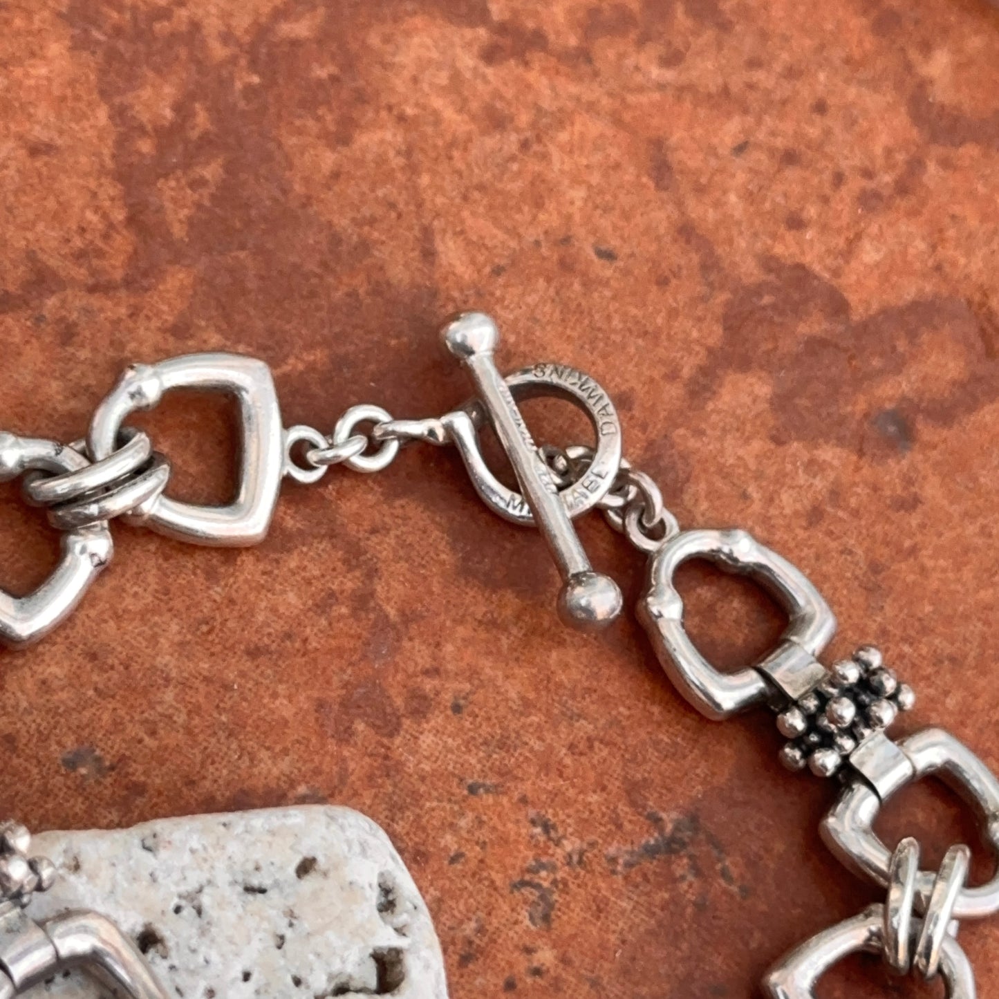 Estate Sterling Silver Michael Dawkins Horse Bit Stirrup Link Bracelet 026