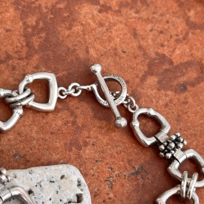 Estate Sterling Silver Michael Dawkins Horse Bit Stirrup Link Bracelet 026