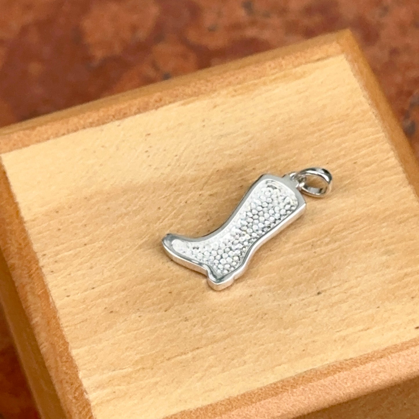 Sterling Silver Cowboy Western Boot Pendant Charm