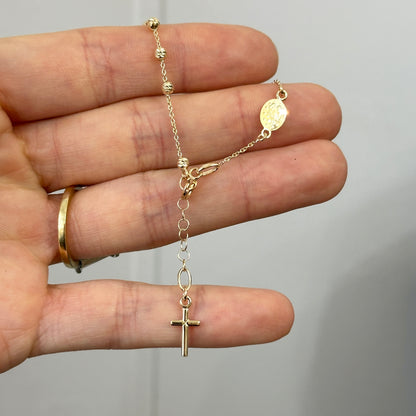 14KT Yellow Gold Diamond-Cut Miraculous Medal Bracelet