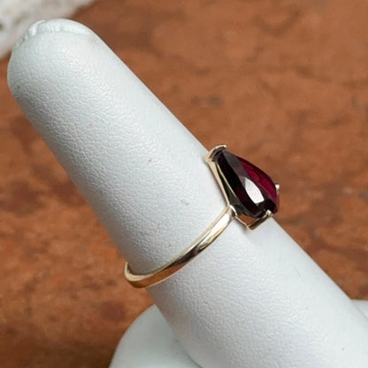 14KT Yellow Gold Pear Pink Tourmaline Solitaire Ring
