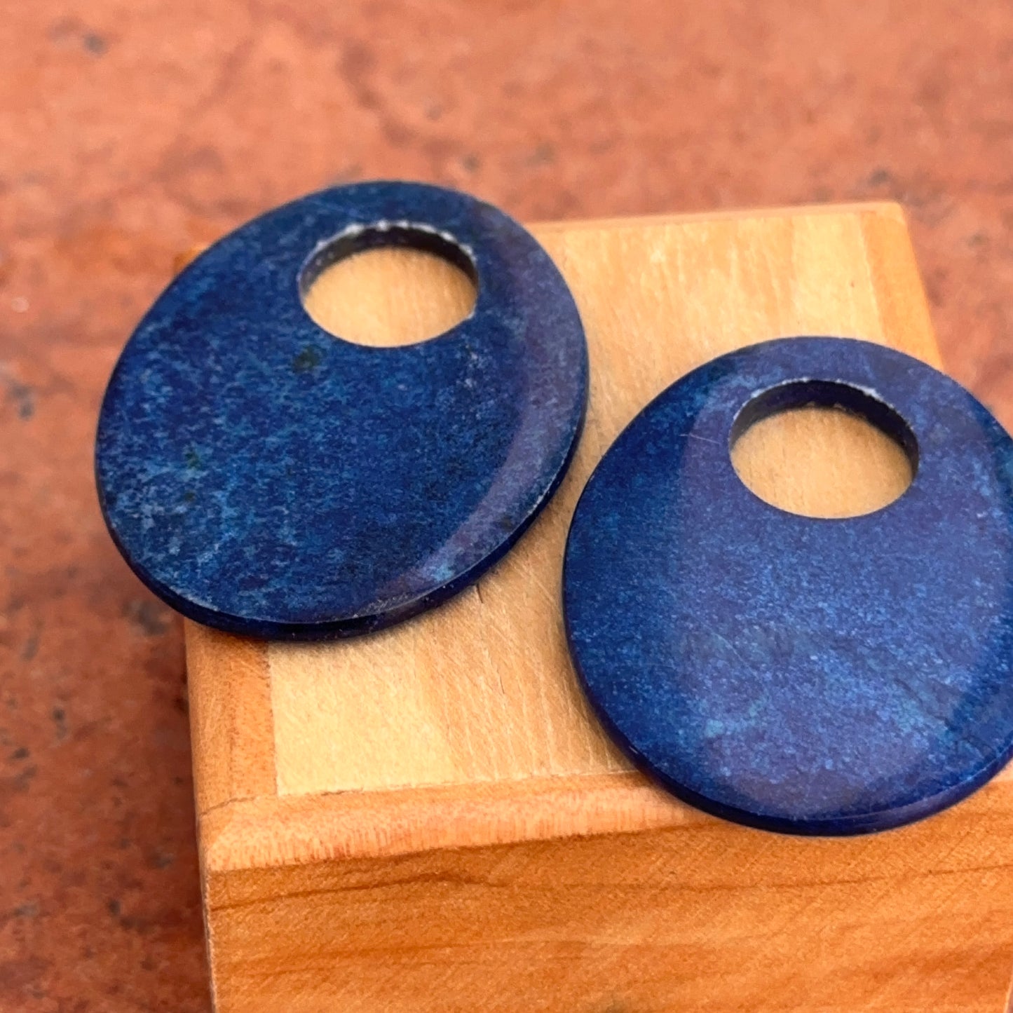 Estate Royal Blue Gemstone Oval Earring Charms