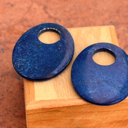 Estate Royal Blue Gemstone Oval Earring Charms