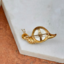 Load image into Gallery viewer, Estate MAZ 14KT Yellow Gold Mabe Pearl Snail Pin Brooch
