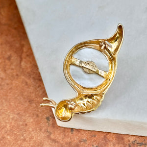 Estate MAZ 14KT Yellow Gold Mabe Pearl Snail Pin Brooch