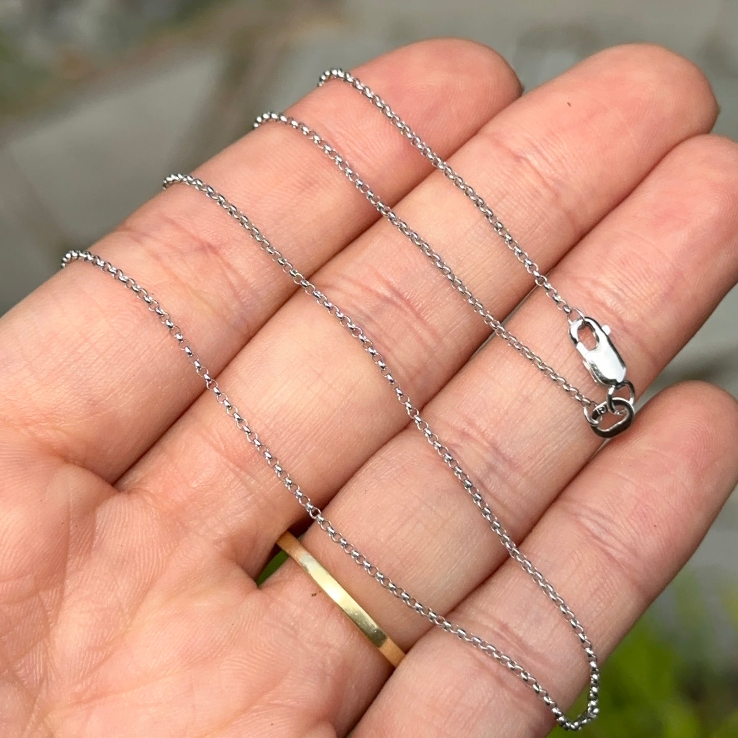 14KT White Gold 1.15mm Rolo Chain Necklace