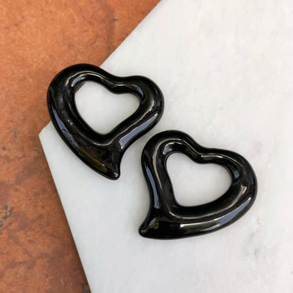 Estate Black Onyx Heart Earring Charms