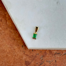 Load image into Gallery viewer, Estate 14KT Yellow Gold .35 CT Emerald-Cut Emerald Drop Pendant
