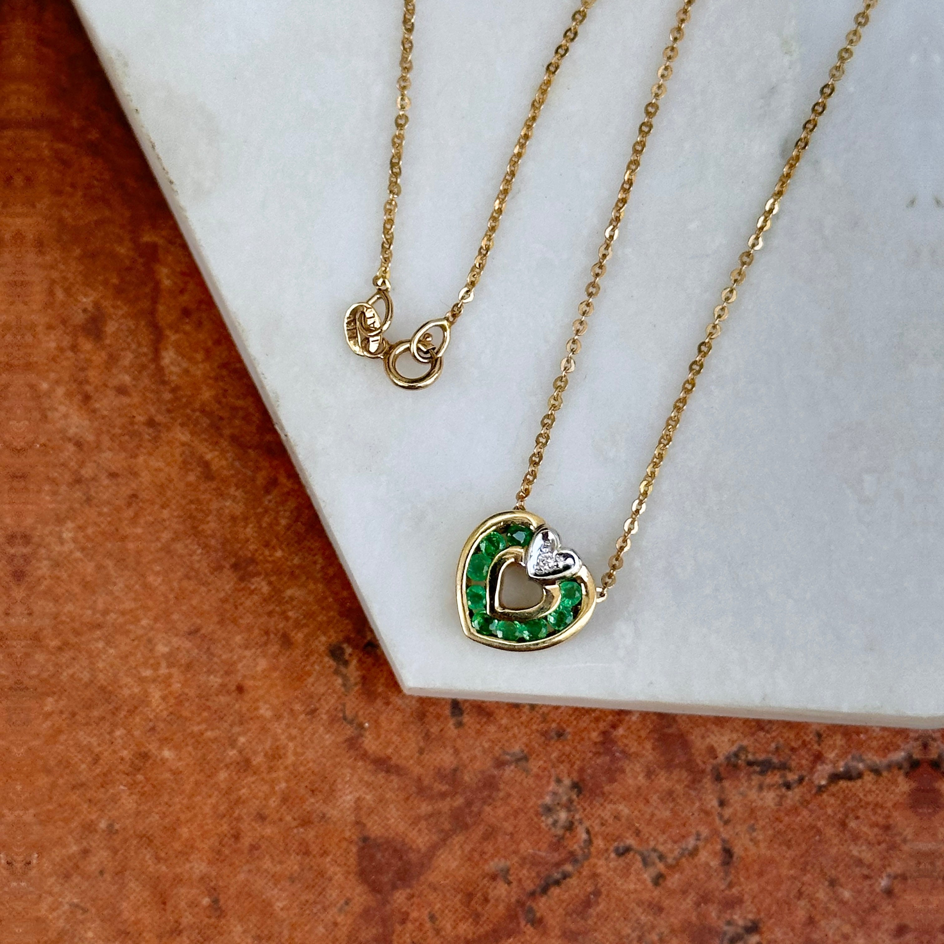 Emerald heart hot sale necklace gold