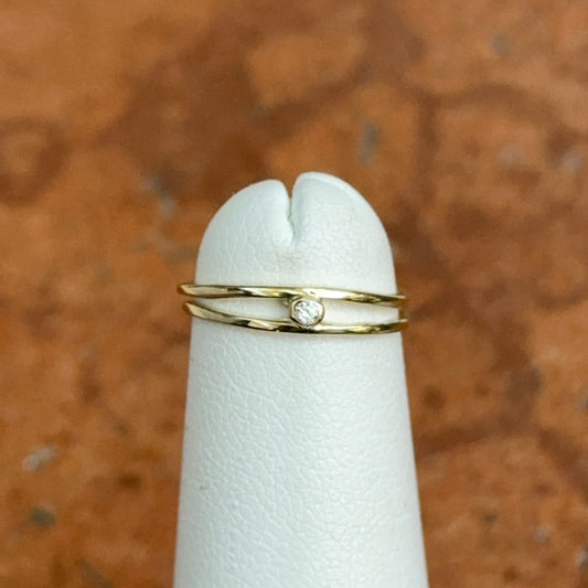 10KT Yellow Gold Band + CZ Toe Ring Adjustable - LSJ