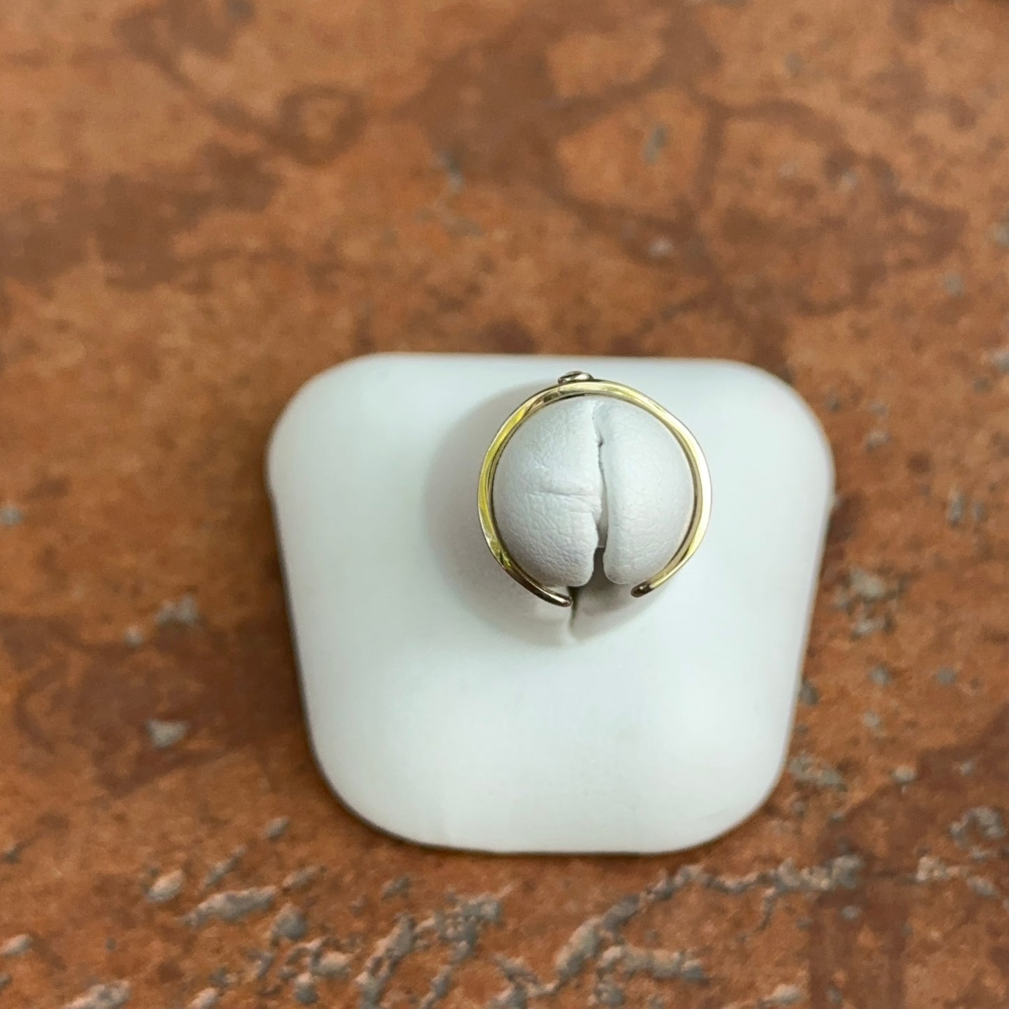 10KT Yellow Gold Band + CZ Toe Ring Adjustable