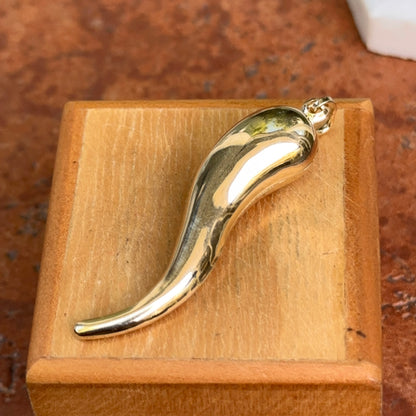 Estate 14KT Yellow Gold Corno Italian Horn Pendant 5mmn