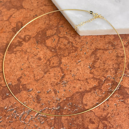 14KT Yellow Gold Sparkle 1mm Round Collar Necklace