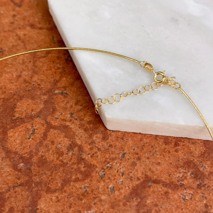 14KT Yellow Gold Sparkle 1mm Round Collar Necklace