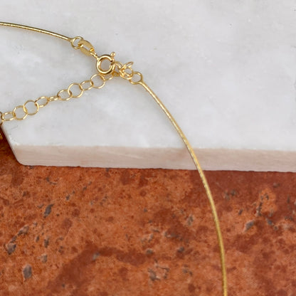 14KT Yellow Gold Sparkle 1mm Round Collar Necklace
