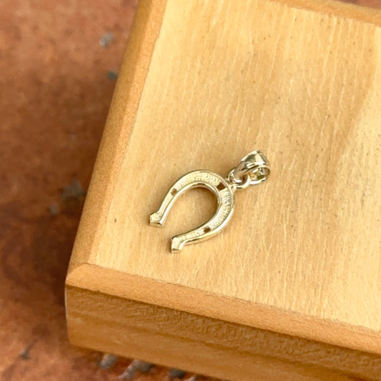 14KT Yellow Gold Horseshoe Pendant Charm - LSJ