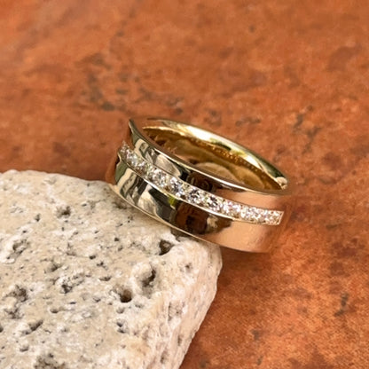 14KT Yellow Gold 7mm Channel-Set Diamond Band Ring
