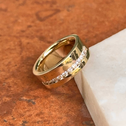 14KT Yellow Gold 7mm Channel-Set Diamond Band Ring
