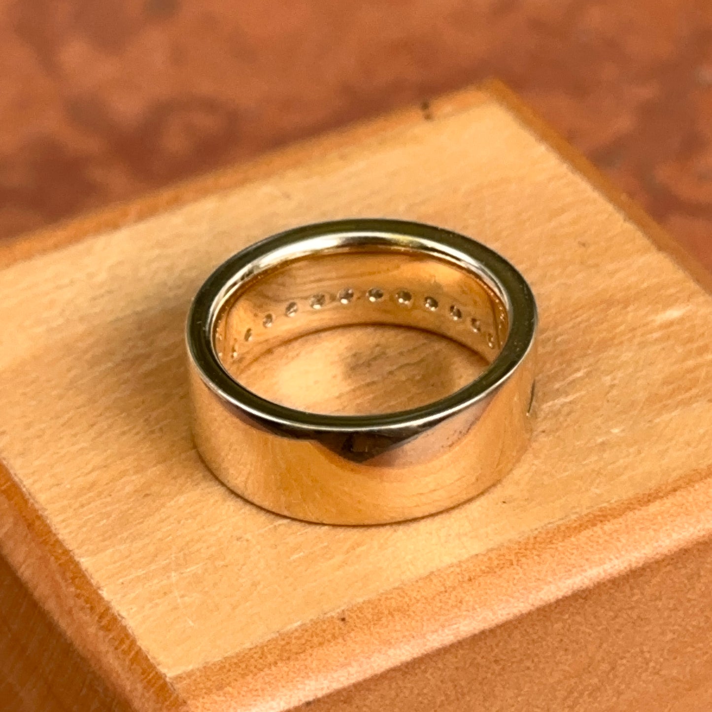 14KT Yellow Gold 7mm Channel-Set Diamond Band Ring