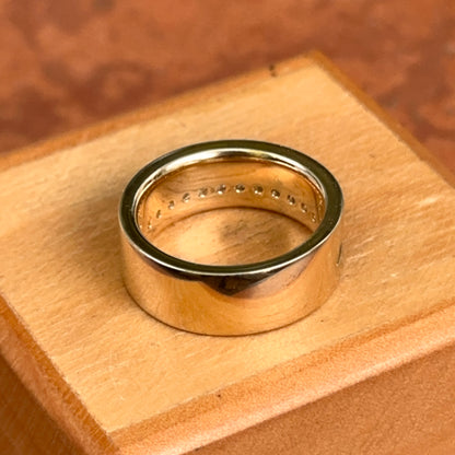 14KT Yellow Gold 7mm Channel-Set Diamond Band Ring