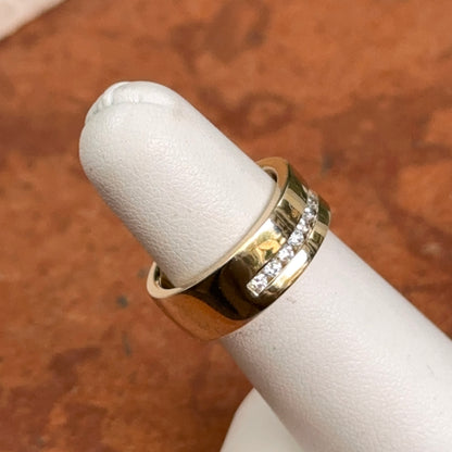 14KT Yellow Gold 7mm Channel-Set Diamond Band Ring