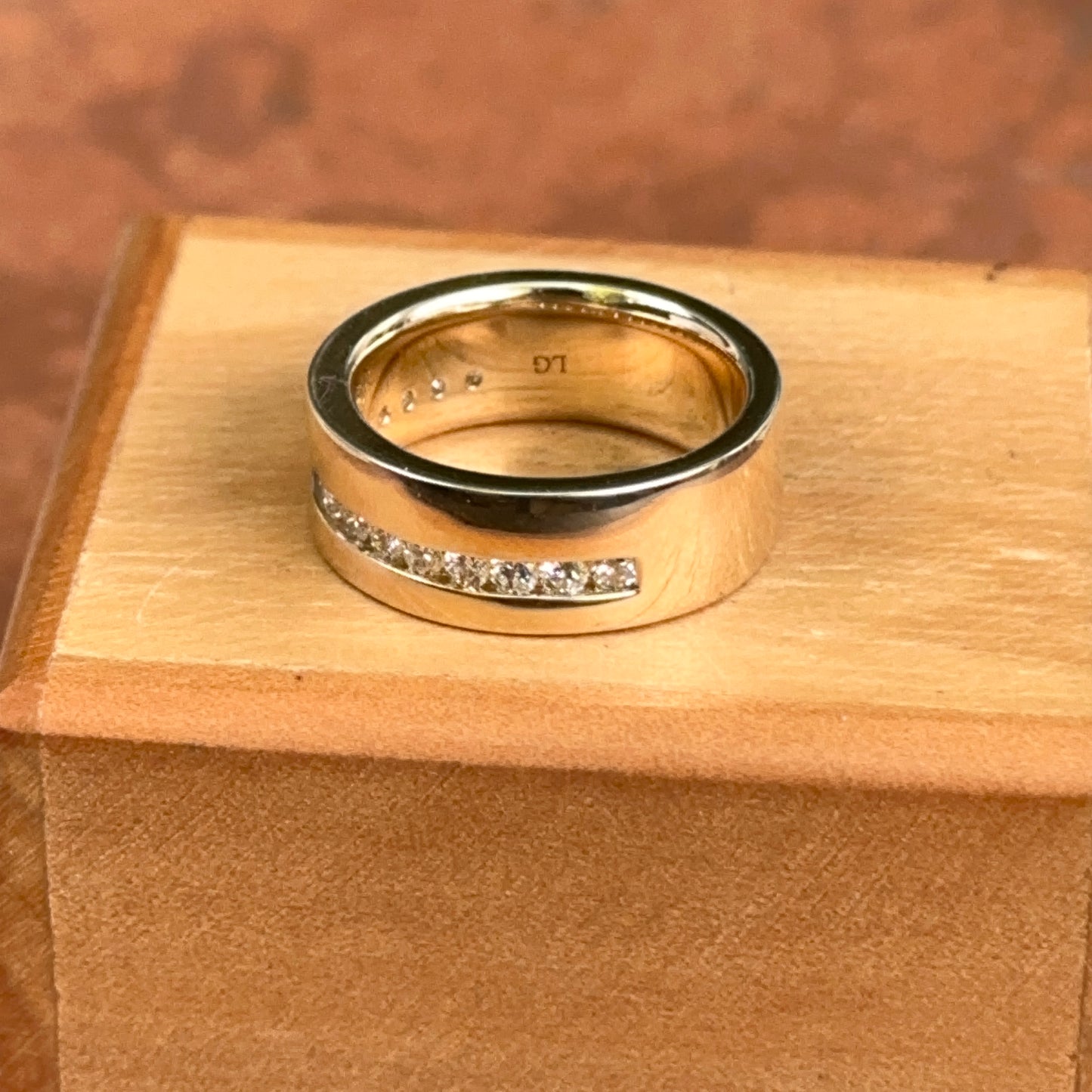 14KT Yellow Gold 7mm Channel-Set Diamond Band Ring