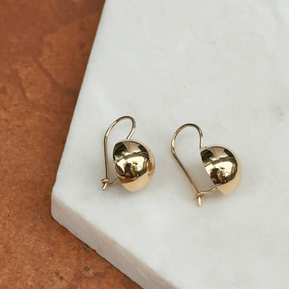14KT Yellow Gold Polished Half Ball Earrings 12mm - LSJ
