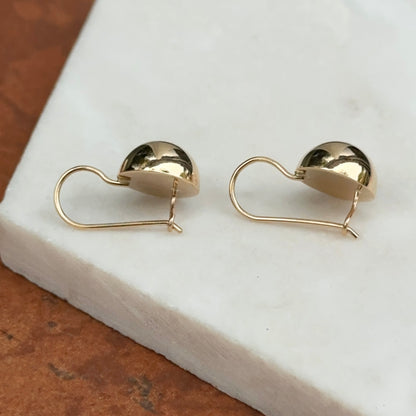 14KT Yellow Gold Polished Half Ball Earrings 12mm - LSJ