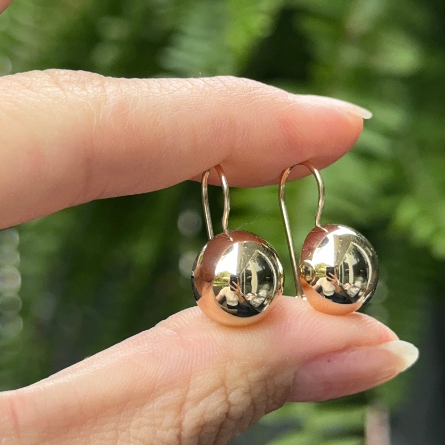 14KT Yellow Gold Polished Half Ball Earrings 12mm - LSJ