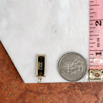 14KT Yellow Gold 3D Gold Bar Pendant Charm
