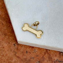 Load image into Gallery viewer, 14KT Yellow Gold Brushed Finish Dog Bone Flat Pendant Charm